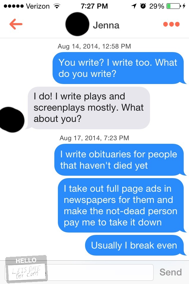 35 Tinder Pick Up Lines So Bad That They Succeeded