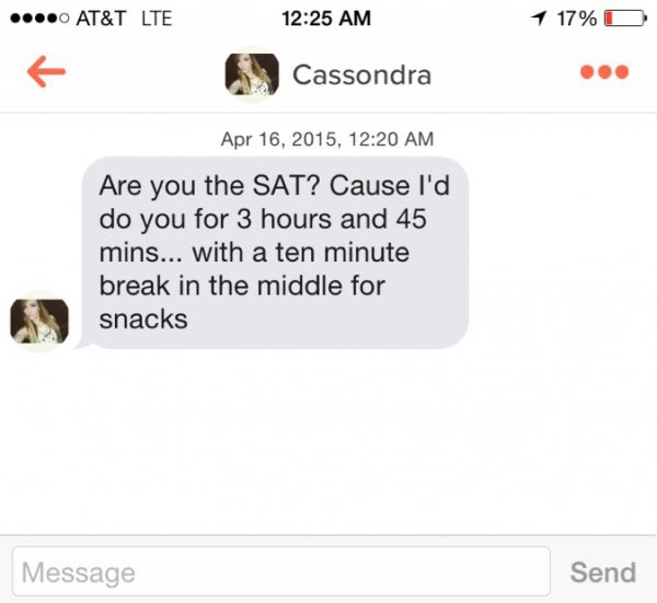 http://www.collegehumor.com/post/7019825/15-smooth-pickup-lines-from-tinder-greats