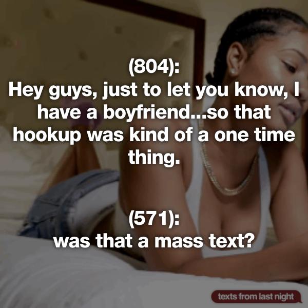 guy texts after hookup