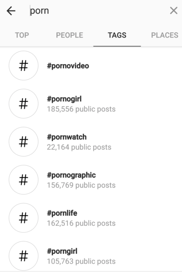 Porn on instagram