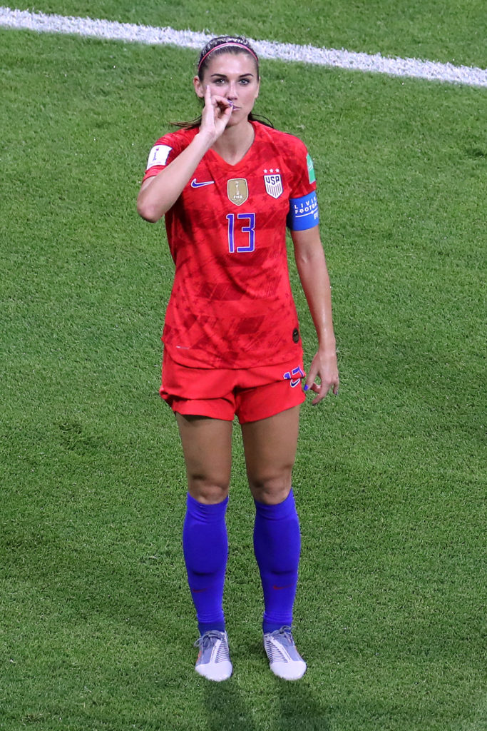 Alex Morgan sipping tea 